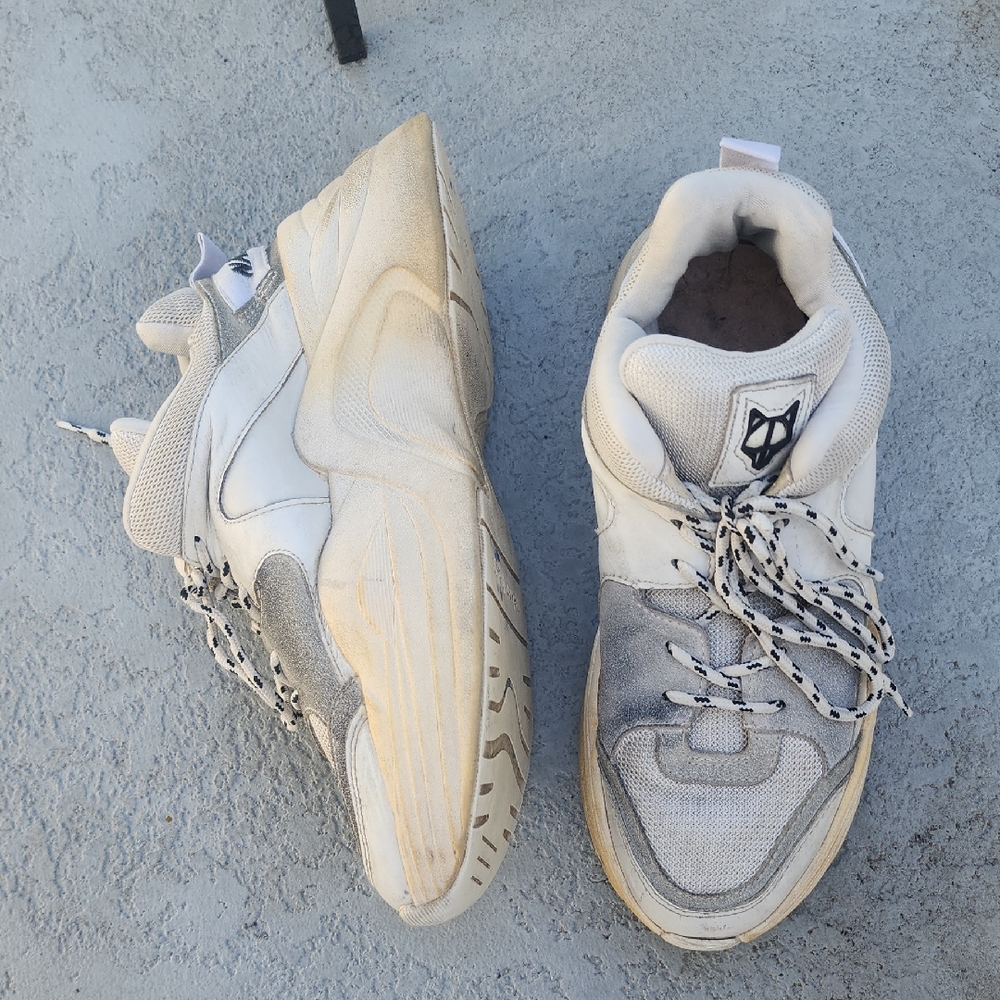 Naked Wolf White and Gray Sneakers Size 9